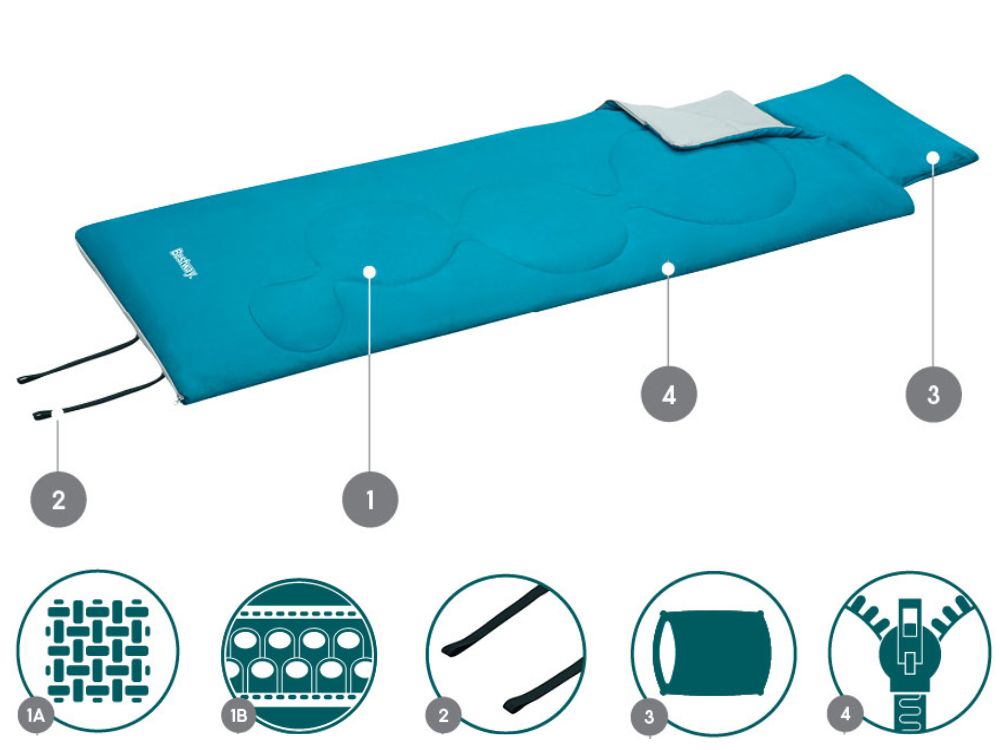 3 Season Synthetic Sleeping Bag with Pillow Case 